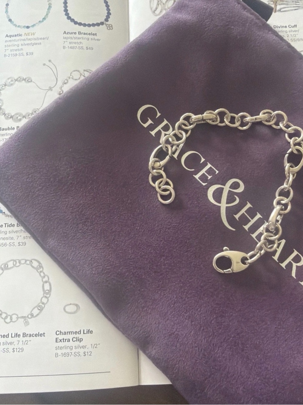 Grace & Heart Purple Suede Cosmetic Pouch - Picture 3 of 5